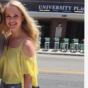 Yellow flowy summer top